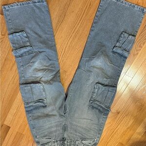 Garage Women's Gray Flare Cargo Jeans